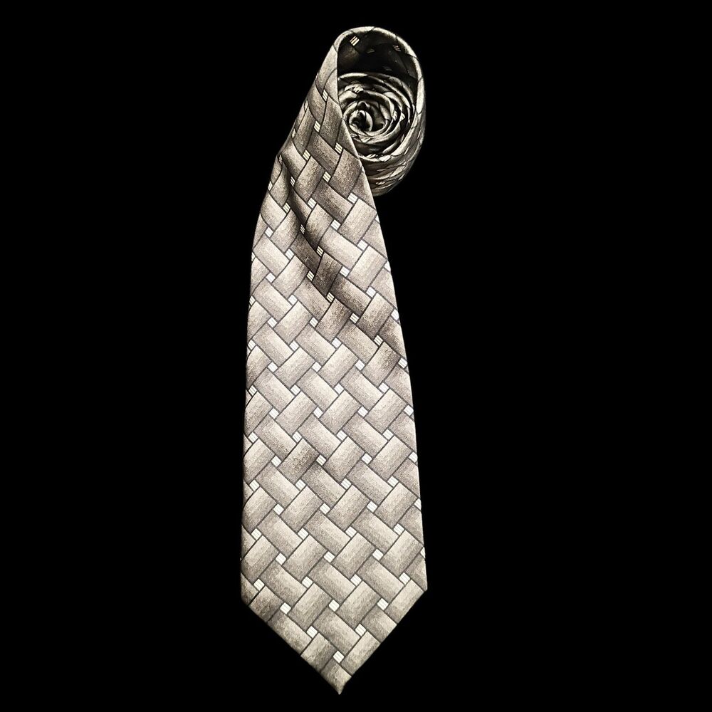 Vintage Chez Roffe Accessories Silk Necktie Handmade Italy Abstract Goif For Dad